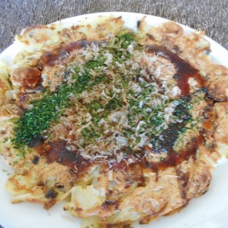 シジミの佃煮とチクワのお好み焼き